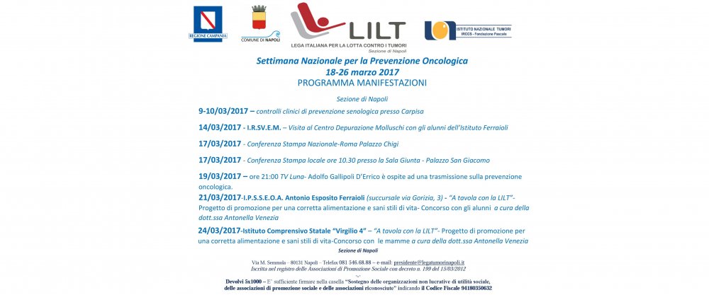 Settimana Nazionale per la Prevenzione Oncologica